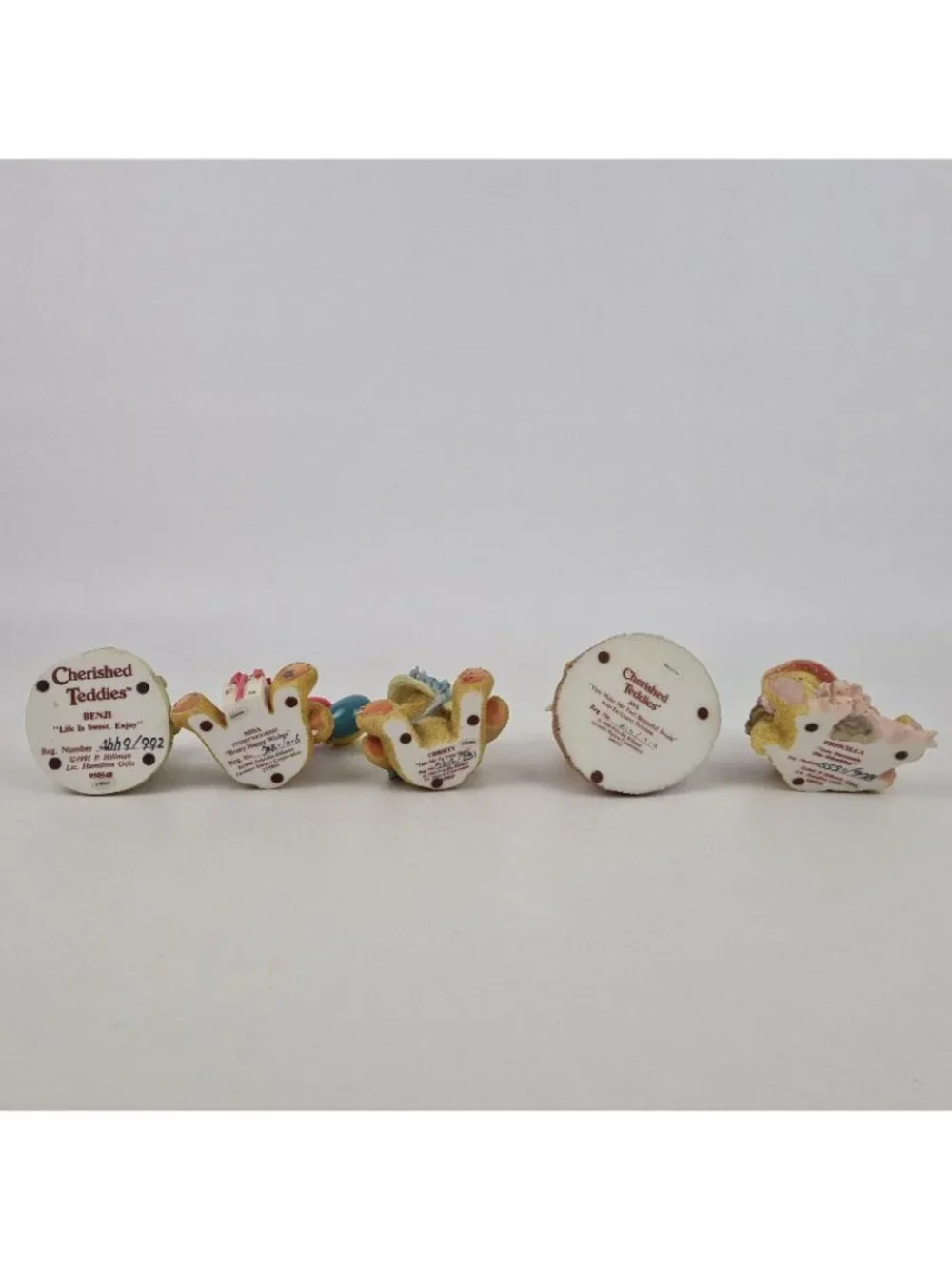 Set Of 5 Cherished Teddies Benji Nina Christy Ava 215864 Porcelain Figurines